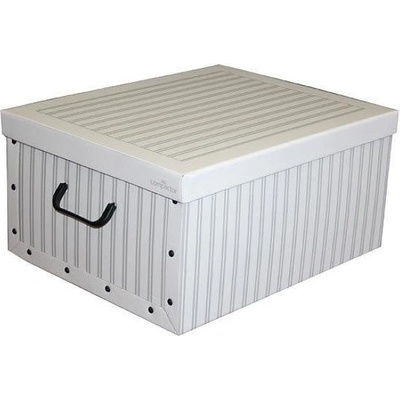 Compactor Anton Skládací úložná krabice karton box 50 x 40 x 25 cm bílá / šedá