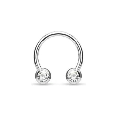 Šperky4U piercing podkova s kamínky PV1002C-120833