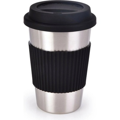 Dedra KELIMERO® | 500 ml nerezový cestovní hrnek se silikonovým páskem a víčkem TO GO