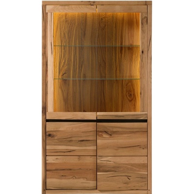 Bighome - VEVEY LUX z masívneho dreva, olejovaný prírodný, 105x43x195