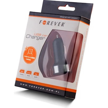 Image 1 of Forever Зарядно за кола с кабел microUSB, 1A, Черно
