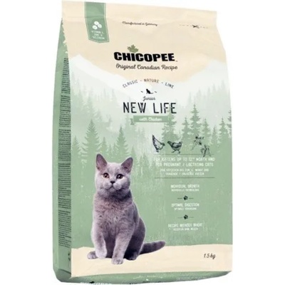 Chicopee Chicopee Classic Nature Line Kitten - пълноценна храна за подрастващи котки от всички породи, до 1 година, БЕЗ ГЛУТЕН, с птици, 1, 5 кг