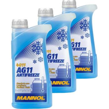 MANNOL 3бр X 1л Антифриз готов за употреба MANNOL Antifreeze G11 (-40°C) Longterm (MANNOL 4011 1L)