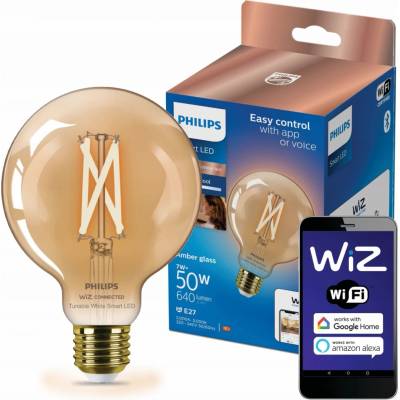 Philips Smart Chytrá žárovka LED 7W, E27, jantarové sklo, Tunable White