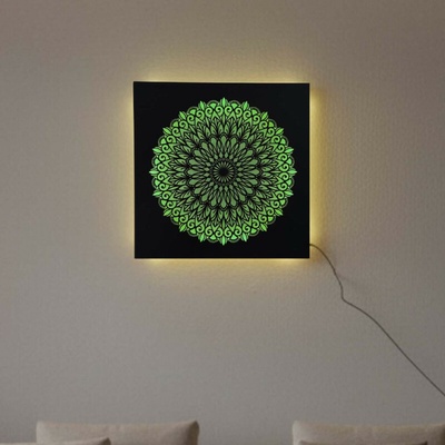 LED drevený obraz Mandala – podsvietená mandala | BAKE 4698 LED0251