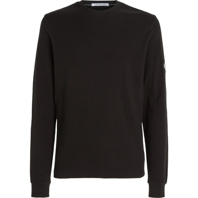 Calvin Klein Jeans Фланелка с дълъг ръкав Calvin Klein Jeans Waffle Long Sleeve Top - CK Black
