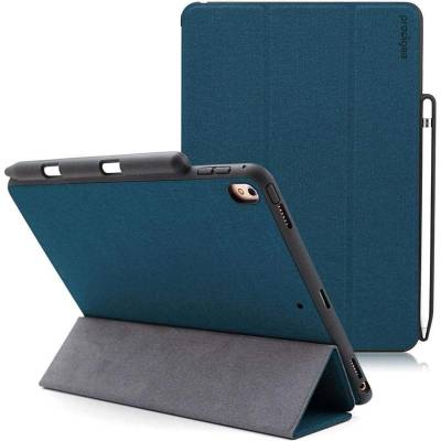 Prodigee Expert Case - кожен калъф, тип папка и поставка за iPad Air 3 (2019), iPad Pro 10.5 (2017) (син)