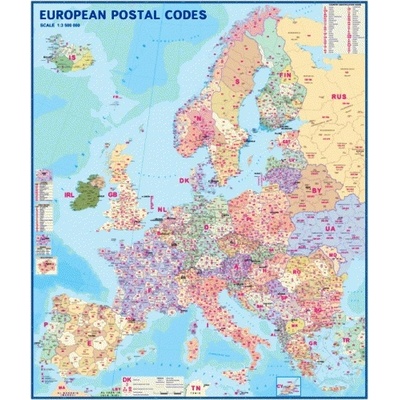 Mapmedia Европейски пощенски кодове с фирмено лого 1 / 2 500 000