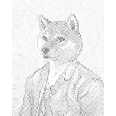 ZUTY Bodkovanie - VINCENT VAN GOGH S PSOU HLAVOU Rámovanie: bez rámu a bez vypnutia plátna, Rozmer: 40x50 cm