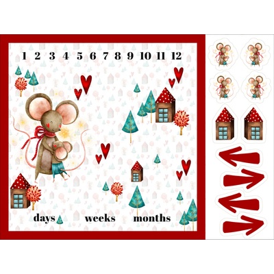 Takoy Imitácia bavlny PANEL 160x120 - míľniková deka krajina myšiek