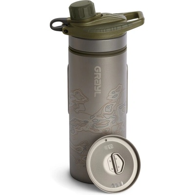 GRAYL Филтърна бутилка GRAYL Titanium GeoPress Purifier + капак за готвене, Olive Drab (411-SEA-SL-ODG)