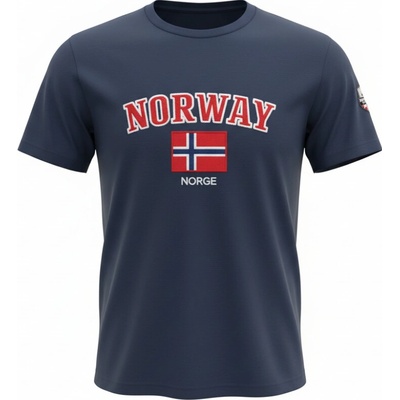 Pánské tričko Norway s nášivkou vlajky tmavě modrá