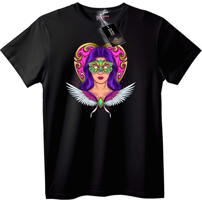 NOONEBRAND Тениска Мистична маска на ангел - S, Black