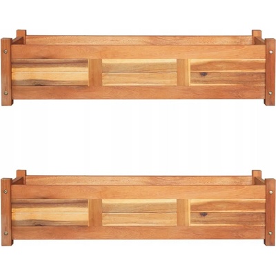 VidaXL Béžový dřevěný Květináč 100 x 30 x 25 cm