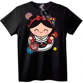 NOONEBRAND Тениска Народна любовна кукла - M, White