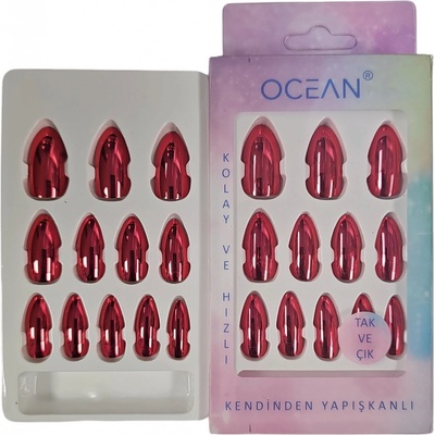 Leventi Umělé nalepovací nehty červené a s lepící ploškou 12 ks – Zboží Mobilmania