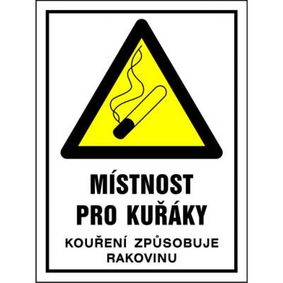 RAFO Samolepka Místnost pro kuřáky, 16x12 cm