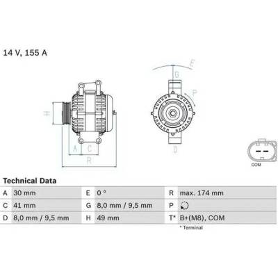 BOSCH Alternátor BO 0986048350