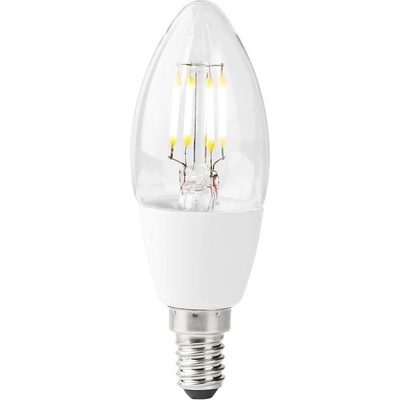 NEDIS Wi-Fi chytrá LED žárovka s vláknem/ E14/ svíčka/ 5W/ 230V/ 400lm/ 2700K/ teplá bílá/ stmívatelná/ čirá