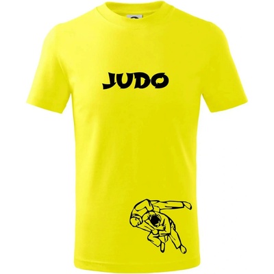 Judo nápis postavy tričko dětské bavlněné citrónová