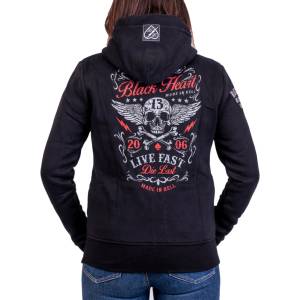 Black heart дамски суичър Zip BLACK HEART - LIVE FAST - Black - 21143