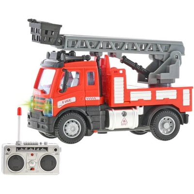 Mikro Trading R/C auto hasičské se žebříkem 13 cm plná funkce na baterie se světlem 27MHz v krabičce 1:64