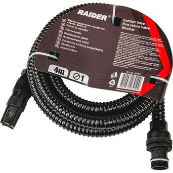 Image 1 of Raider Смукателен маркуч с филтър и възвратен клапан Raider Garden Tools 071111 - Ø1 инч, 4 м (071111)
