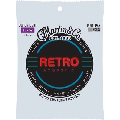 Martin Retro Custom Light 3-Pack Струни за акустична китара (41Y23MM11PK3)