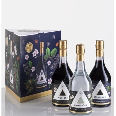 Ratafia Almond Spirit Mandlička 33% 0,5 l a Jeřabinka s dotekem mandlí 18% 0,5 l a Višnička s dotekem mandlí 18% 0,5 l (karton)