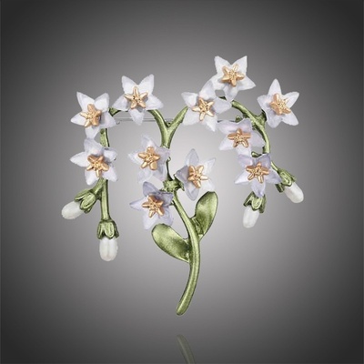 Éternelle Unikátní perlová brož Nadia B8104-X2261-2-140 Zelená