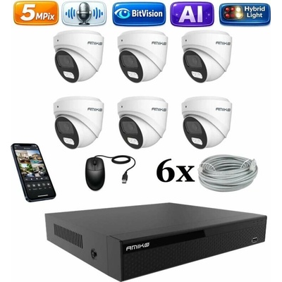 Amiko IP 6 kamerový set Ai Dl Dome 1500K6