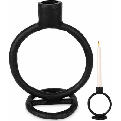H&L Kovový svícen 15cm, černý