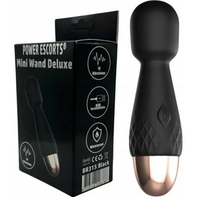 Power Escorts Mini Wand De Luxe čierna 11,6 cm