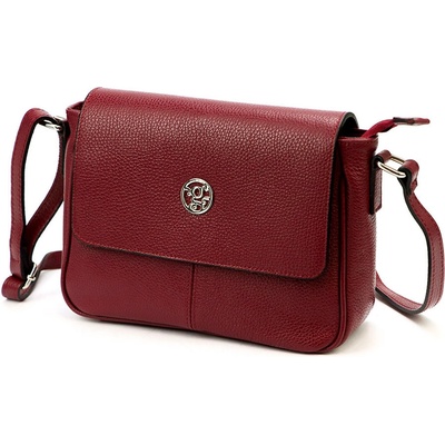 Gregorio stredná kožená crossbody kabelka Bordová