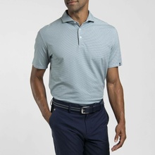 Kjus Men Hollow Pima Print Polo S/S Riverbank/White