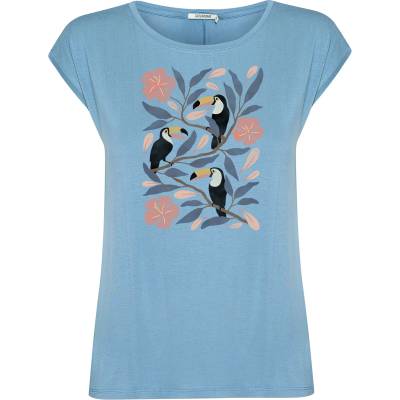GreenBomb Дамска тениска GreenBomb Women's Tucan Flower Timid T-shirt - Glacier Blue - размер XL (916-7008-0115)