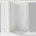 Mexen Velar плъзгаща се душ кабина 100 x 100 см, матирана, златиста четкана - 871-100-100-31-55 (871-100-100-31-55)