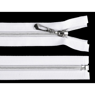 Spirálový zip No 7 délka 50 cm se stříbrnými zoubky, malé, 101 bílá