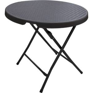 Mira-N HORECANO Кръгла сгъваема маса 60xh74 см POLYRATTAN КАФЯВА (RZY-60) (0195377)