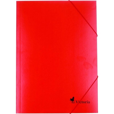 Victoria A4 spisové desky s gumou karton červené