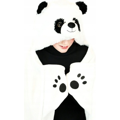 Cozy Noxxiez Panda hrejivá deka s kapucňou so zvieratkom a labkovými vreckami