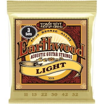 Ernie Ball 3004 Earthwood 3-Pack Струни за акустична китара (P03004)
