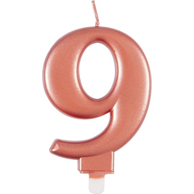 Unique Svíčka dortová ROSE GOLD metalická 9