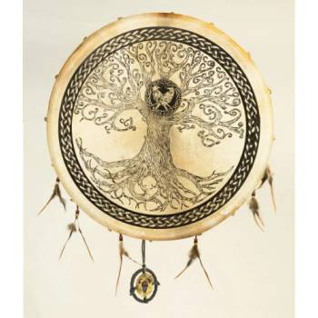 Authentic - Šamanský buben Strom života 40cm - kozí kůže