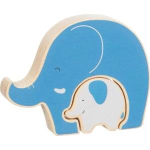 Goki Детски дървен пъзел Goki - Слон, 2 части (57330) - baby