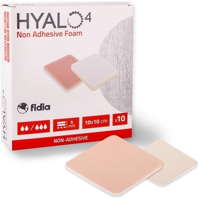 HYALO4 SILICONE ADHESIVE NON-BORDER FOAM LITE DRESSING 10 x 10 cm ODLEHČENÉ SILIKONOVÉ ADHEZIVNÍ KRYTÍ BEZ LEPIVÉHO