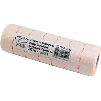 Spree Етикети за 2 реда марк. клещи 26/16 мм, 790 бр. , оранж (3800884175491)