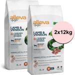 Alleva HOLISTIC кучешка агне и еленско месо за възрастни средни и макси 2 x 12 кг