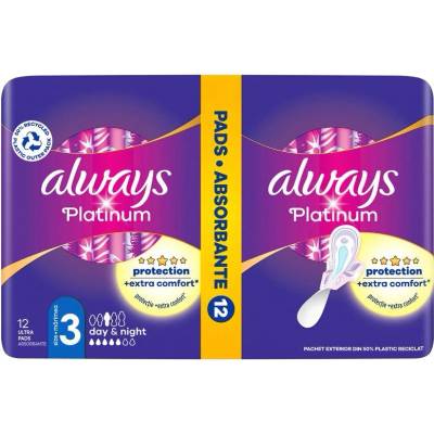Always Platinum Ultra Day & Night hygienické vložky 12 ks
