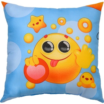 Textilomanie vankúš z mikrovlákna EMOJI modrý 45x45 40x45